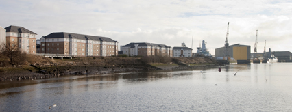 VIew of Bulldale Street development from the river